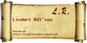Lindert Rózsa névjegykártya